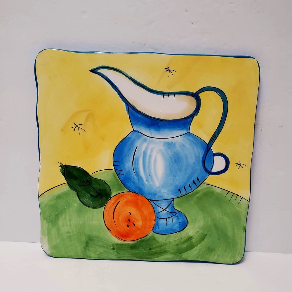 Julia Junkin Studio Ceramic Trivet, Cheese Board, Tile Wall Hanging, Oranges